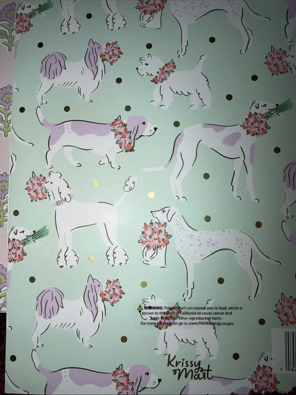 Dog Notebook Set-Various lined paper, matching Bow Pen, 2 Folders, Comp Book